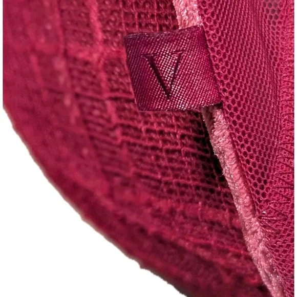 Women Victoria's Secret 36DD Mesh Velvet Padded Push-Up Bra Fuschia EUC - Picture 5 of 12